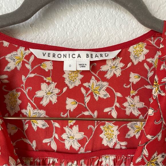 Veronica Beard Red Floral Josephine Dress - Picture 7 of 8